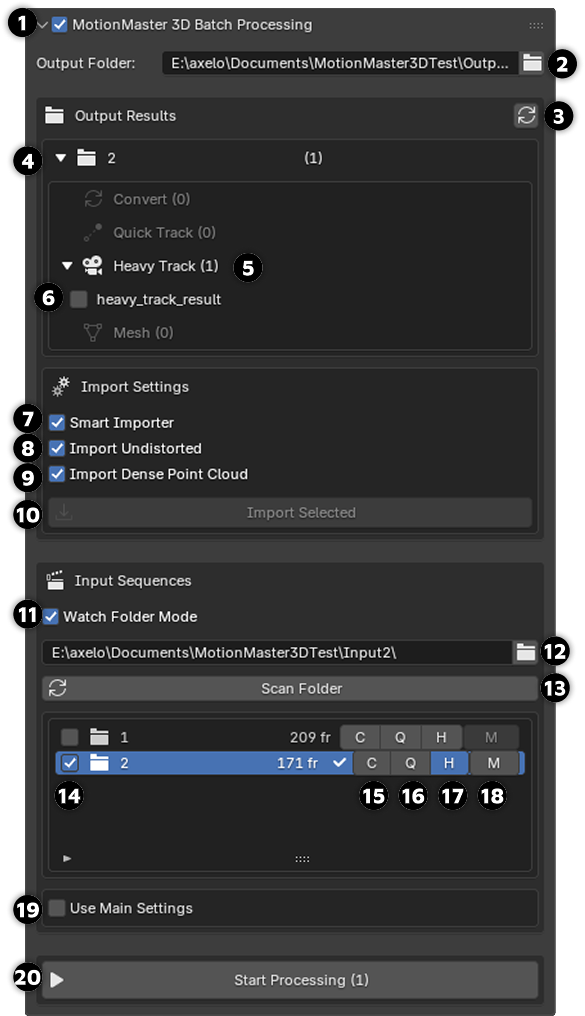 Batch Processing Panel