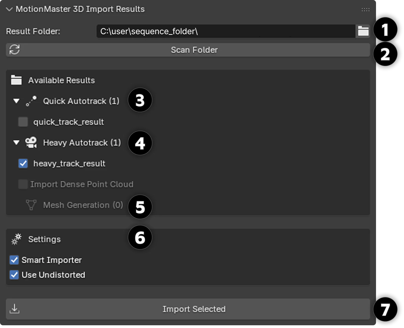 Import Results Panel