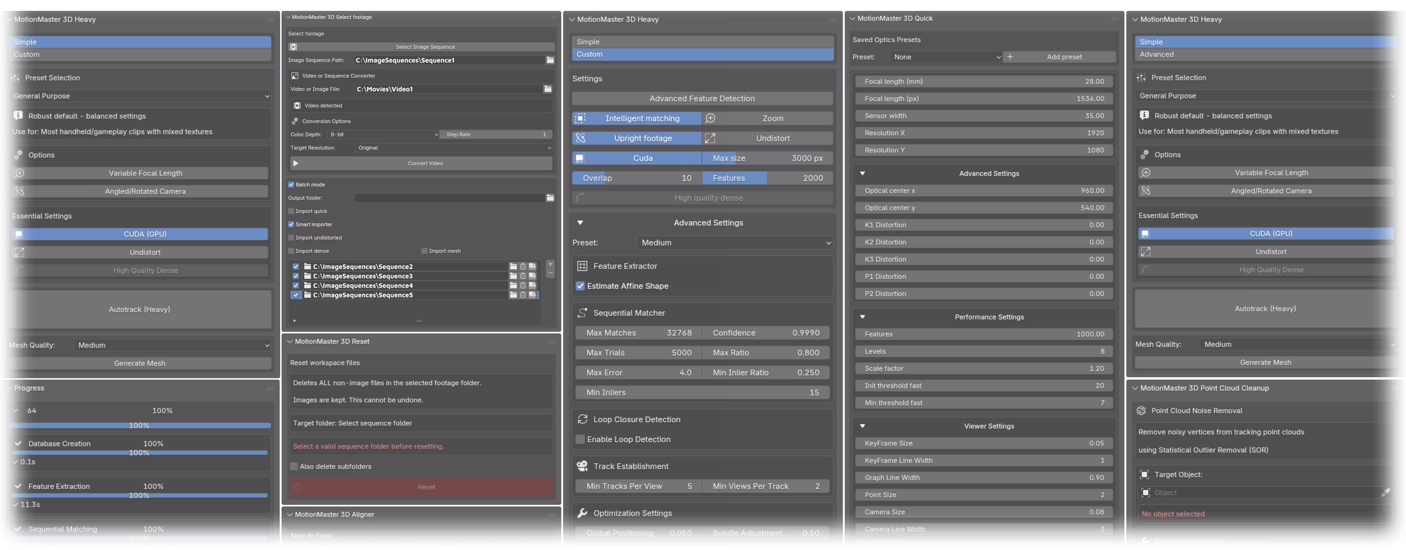 MotionMaster 3D Blender panels and tracking workflow