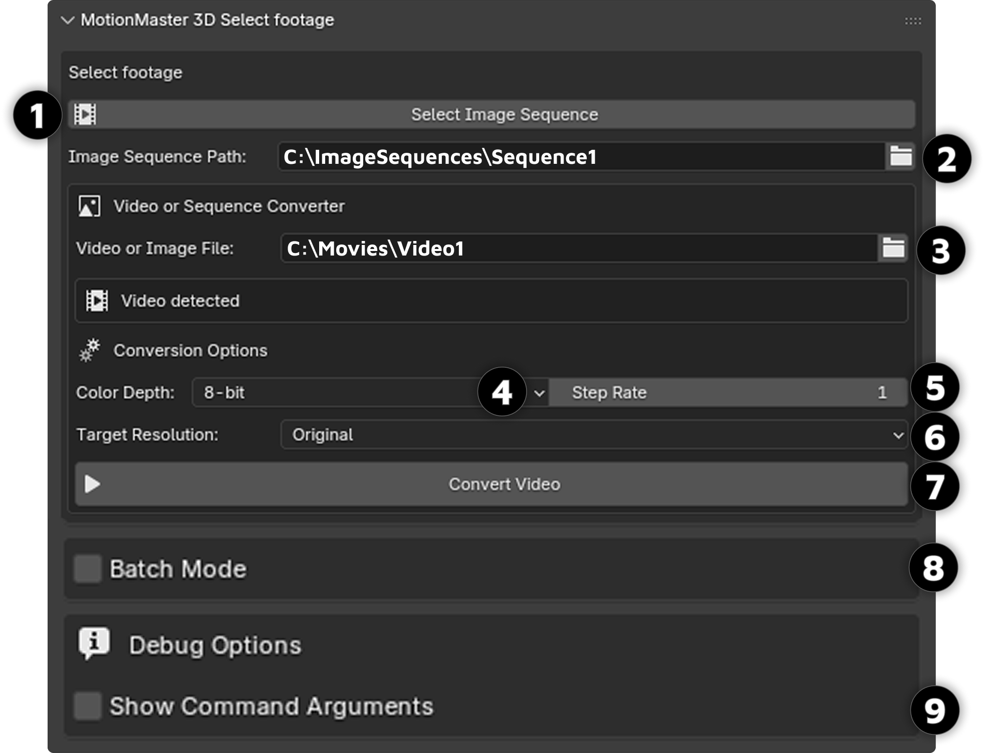 Select Footage Panel