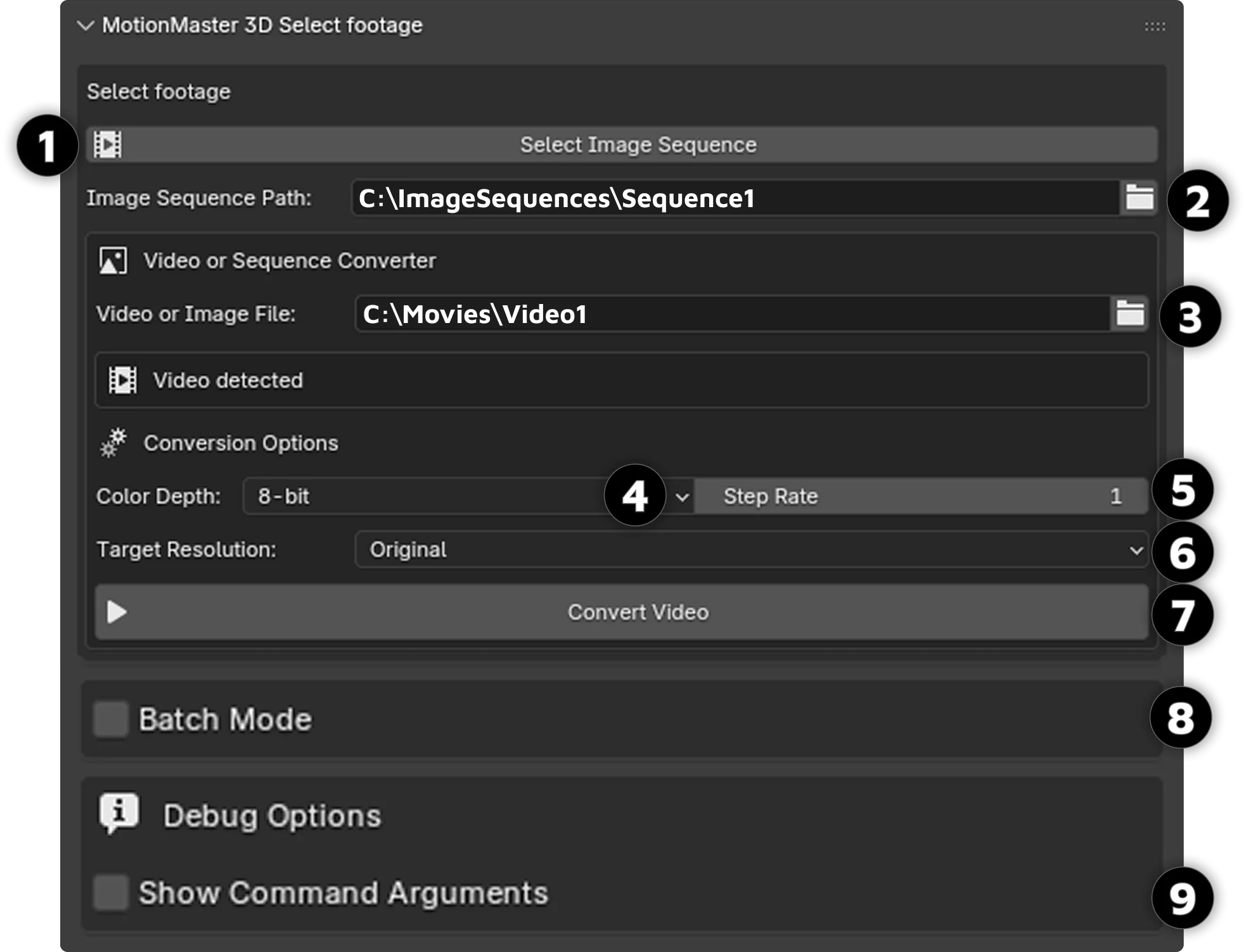 Select Footage Panel